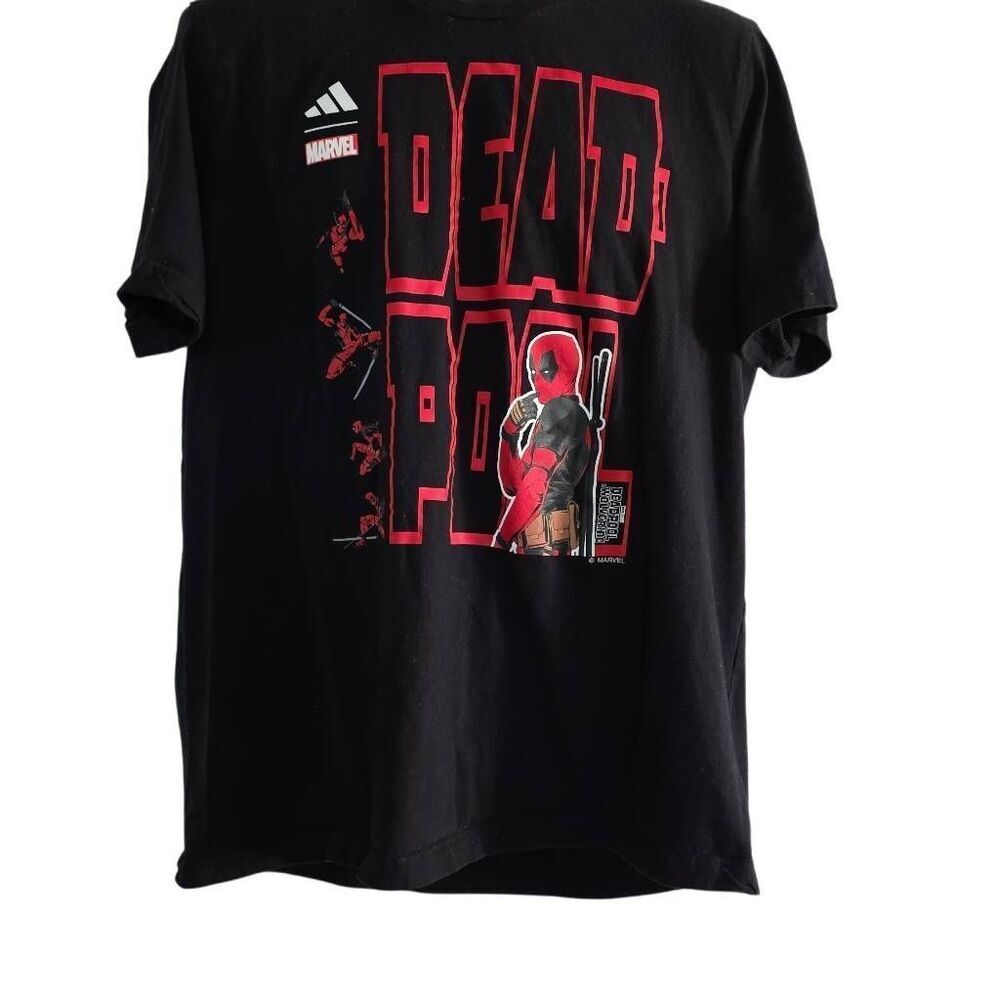 Adidas x Marvel Men's Size XL Black Red Deadpool T-Shirt